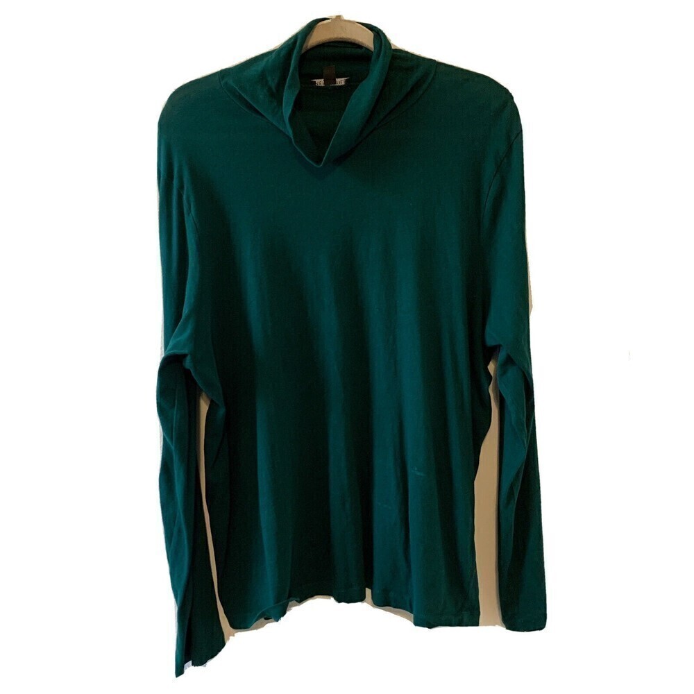 J. Crew Mercantile Womens Plus Size 3X Green Mock Neck Long Sleeve Blouse Top